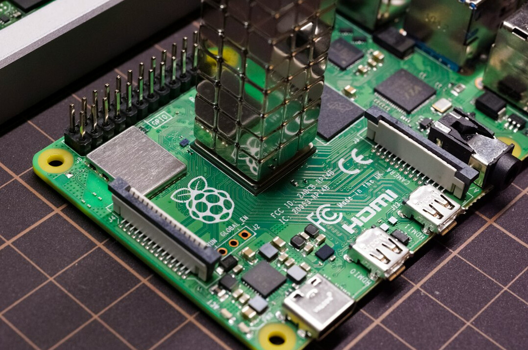 Close-up of a green circuit board