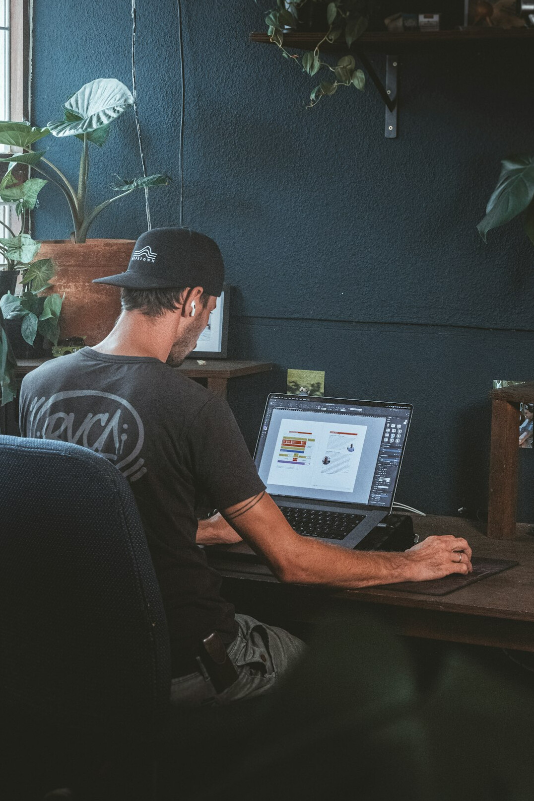 man learning to code at desk