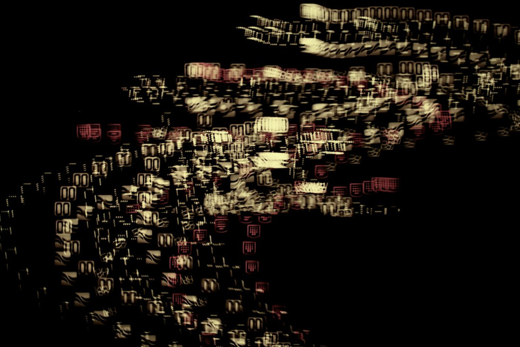 Program code displayed on a dark screen